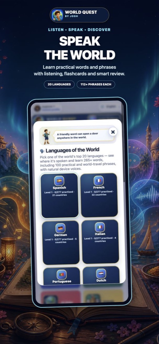 Josh's World Quest App Store preview 3